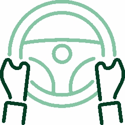 conductores profesionales transporte de carburantes, volante y dos manos